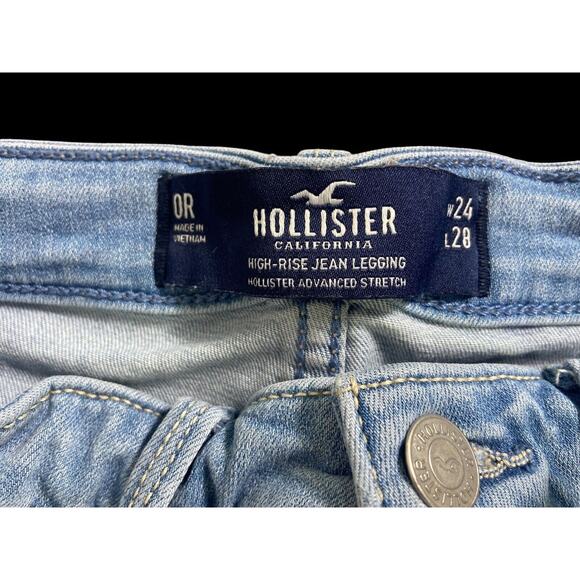 Hollister High Rise Legging Advanced Stretch Jeans Size OR (W24- L28) Blue Denim - Picture 2 of 7